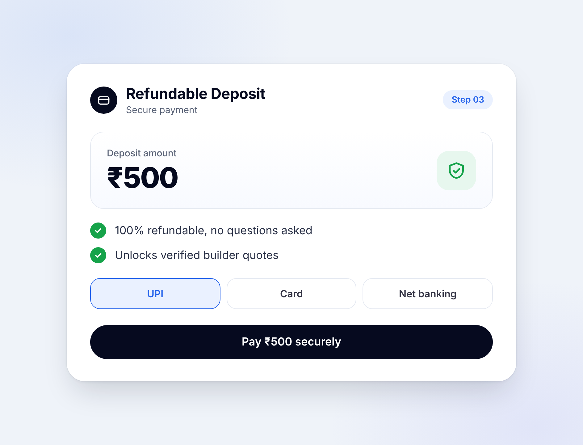 Pay a Refundable Deposit